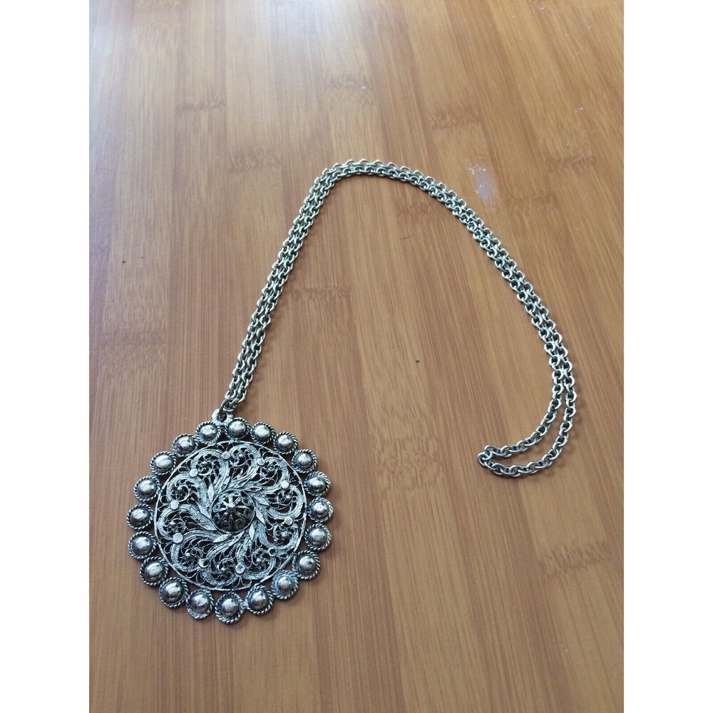 vintage Mid Century Modern Disk Necklace